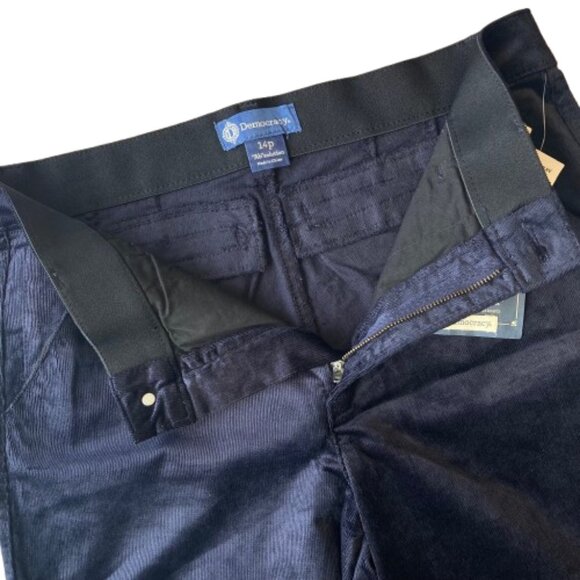 Democracy Ab Solution Itty Bitty Boot Corduroy Jeans Women's 14P PETITE Navy NWT - Picture 3 of 7